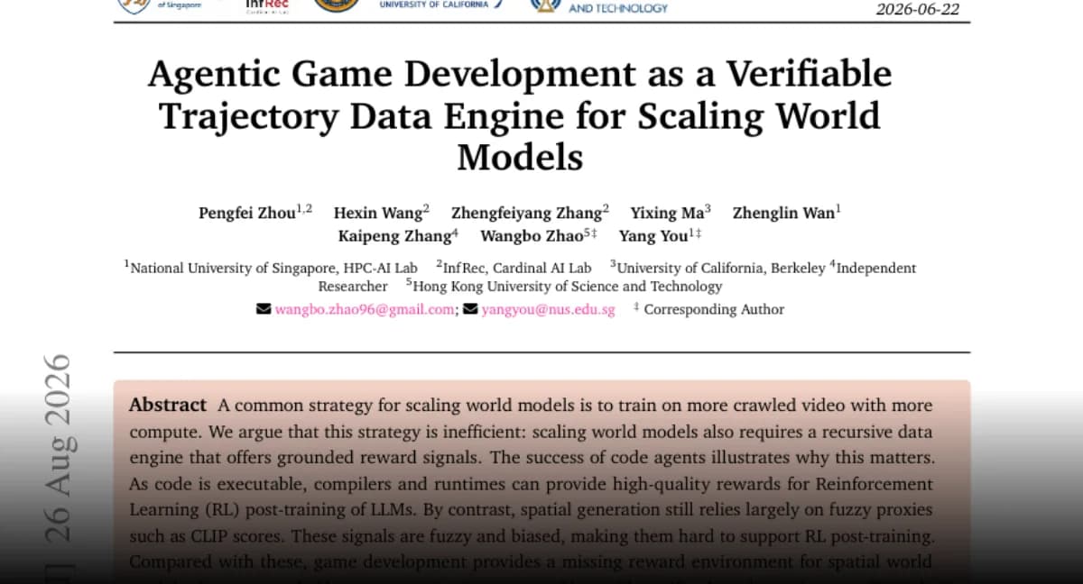 Using agentic game development to scale spatial world models