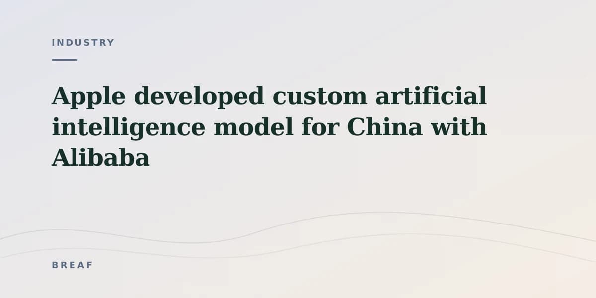 Apple developed custom artificial intelligence model for China with Alibaba