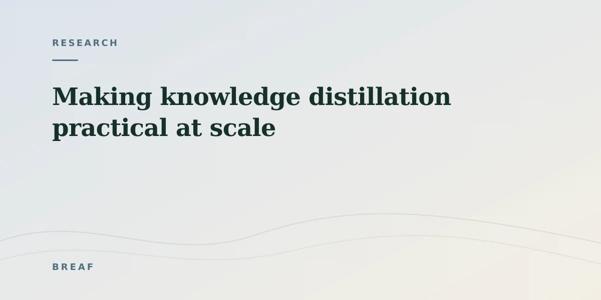 Making knowledge distillation practical at scale