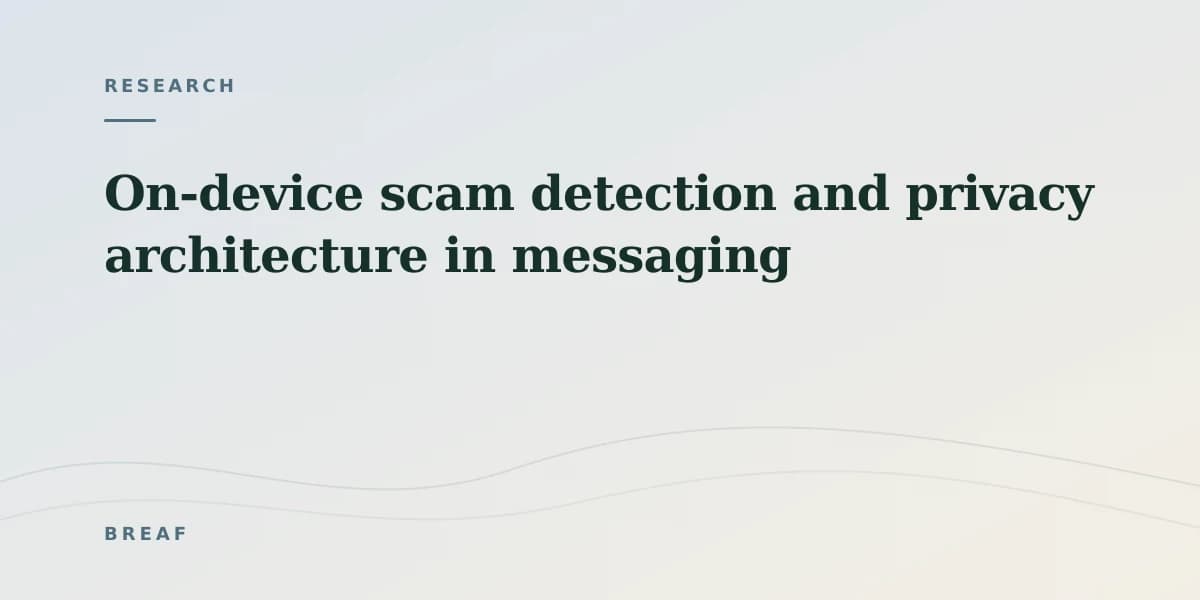 On-device scam detection and privacy architecture in messaging